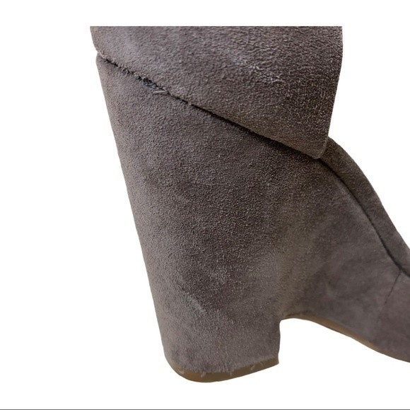 See by Chloe Taupe Suede Platform Chunky Sandals Cuff Ankles Platform Wedges 6 - Picture 10 of 10